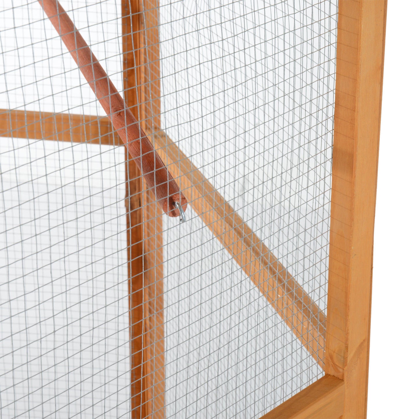 Large Wooden Bird Aviary – Hexagonal Outdoor Flight Cage with Covered Roof