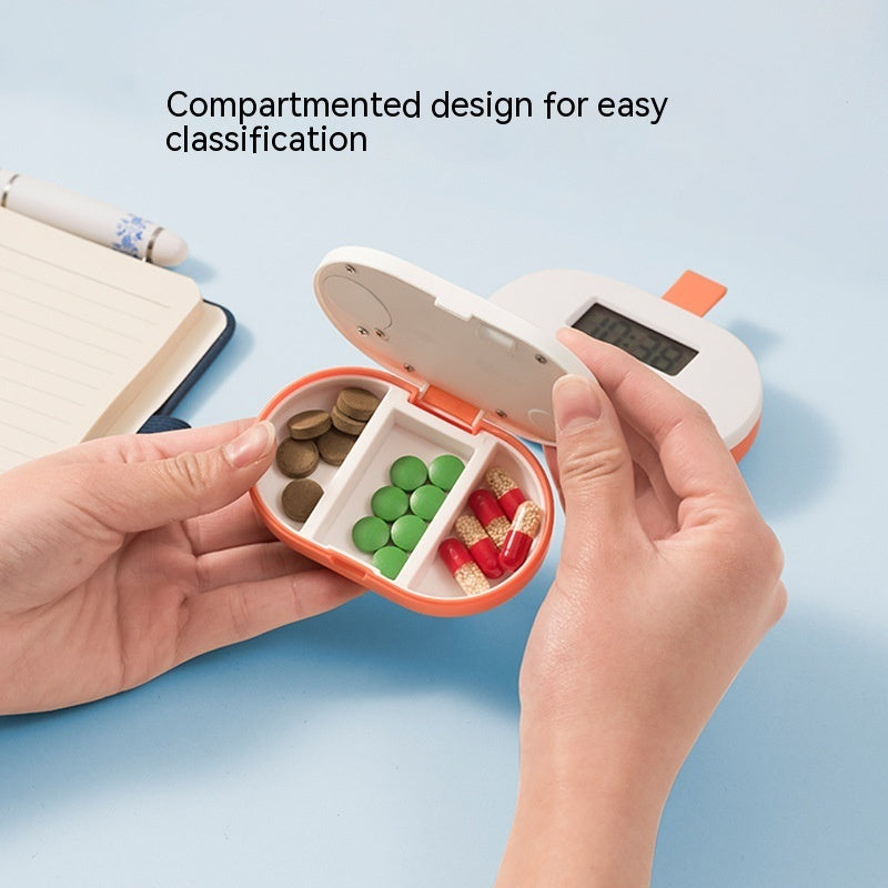 Portable Electronic Pillbox with Intelligent Timing Reminder