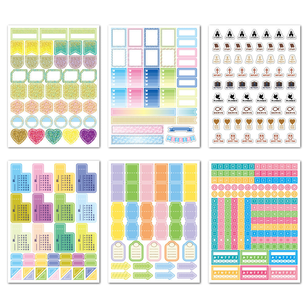 Planner Stickers Set Seasonal Monthly Pack 24 Sheets
