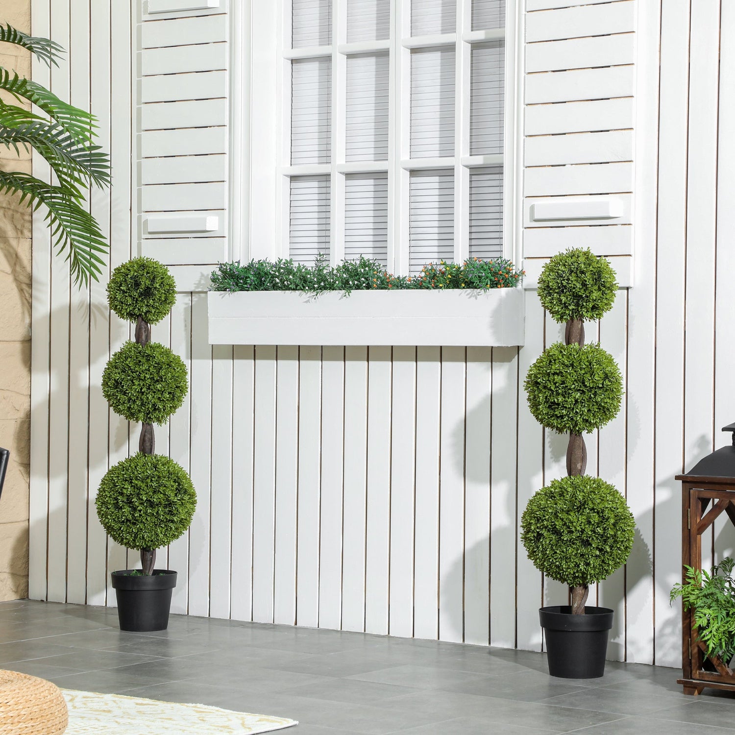 The Low-Maintenance Forest: Highlights the "no-care" benefit of artificial plants.