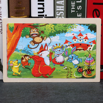 80-Piece Wooden Animal Puzzle - Educational Toy for Kids