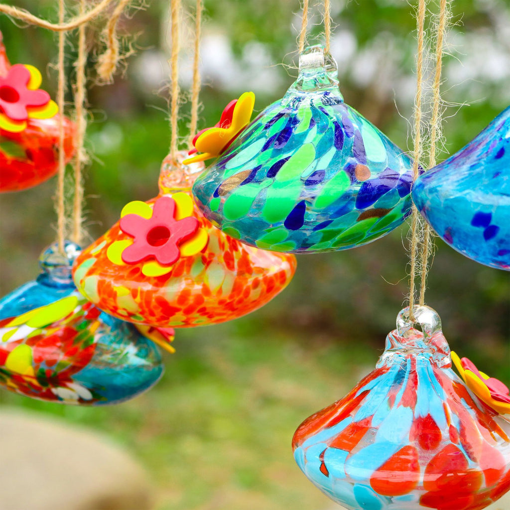 Handcrafted Glass Bird Feeder – Decorative Outdoor Garden Feeder