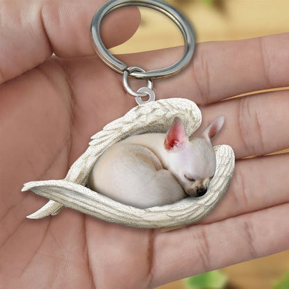 Angel 🪽 wings covering are sleeping bestie fur buddies memories Keychain
