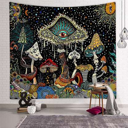 Polyester Skull Mushroom Tapestry Bedroom Atmosphere