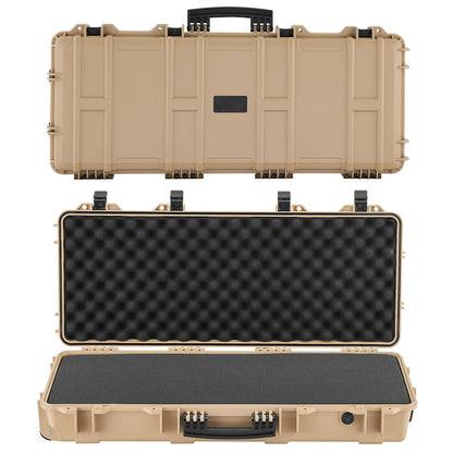 36" Hard Rifle Case - IP67 Waterproof Lockable Gun Case with Wheels & 4-Layer Foam