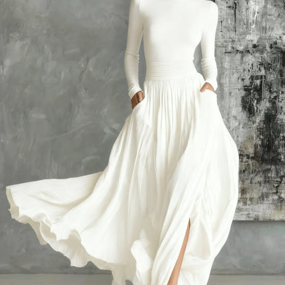 Vintage-Inspired Midi Dress – Tailored Slim Fit for Women
