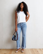 Mid-Rise Wide Stripe Jeans