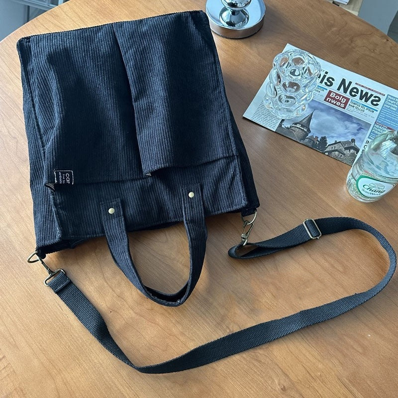 Corduroy Multi-Pocket Messenger Bag
