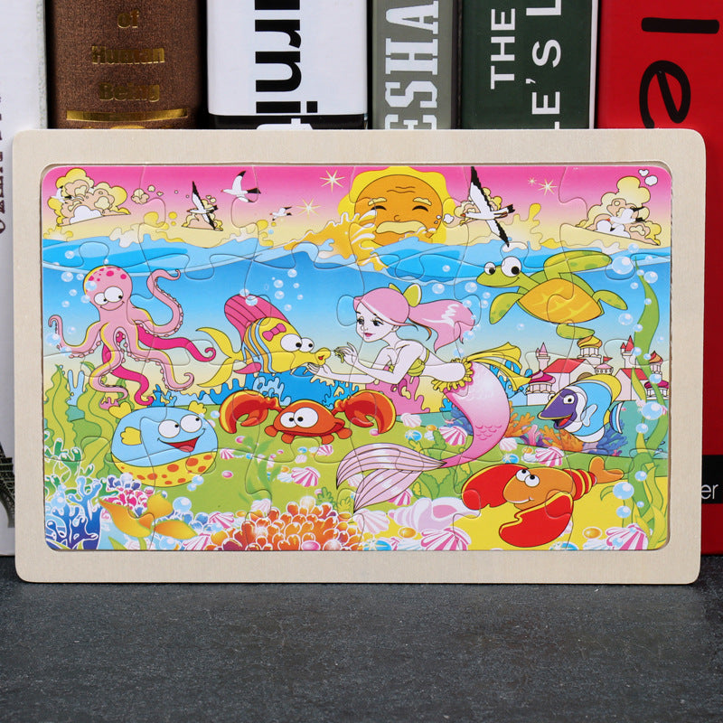 80-Piece Wooden Animal Puzzle - Educational Toy for Kids