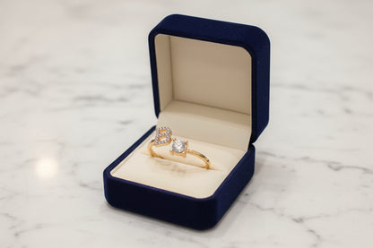 Personalized Initial Letter Ring | Adjustable Zircon Ring for Women