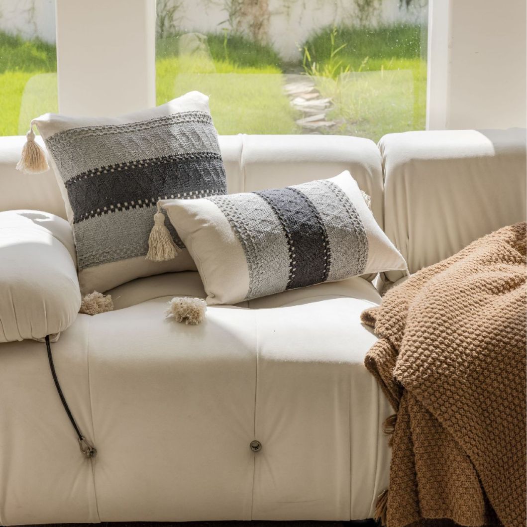 Jacquard Cushion Cover for Couch or Bed – Textured Woven Design