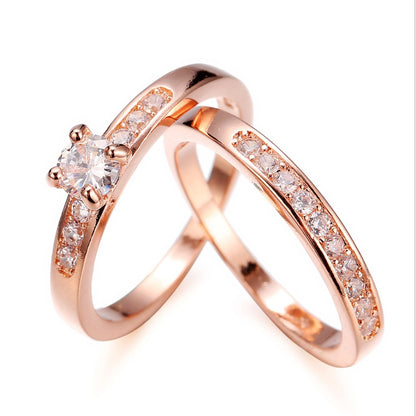 Rose Gold Diamond Ring for Women – Luxury Rose Gold Plated Copper Band