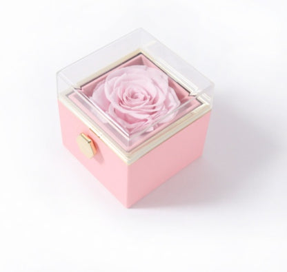 Acrylic Ring Box - Valentine's Day Proposal & Engagement Gift Box with Rose