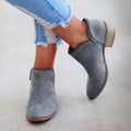 Women Booties Slip On Low Heel Ankle Boots