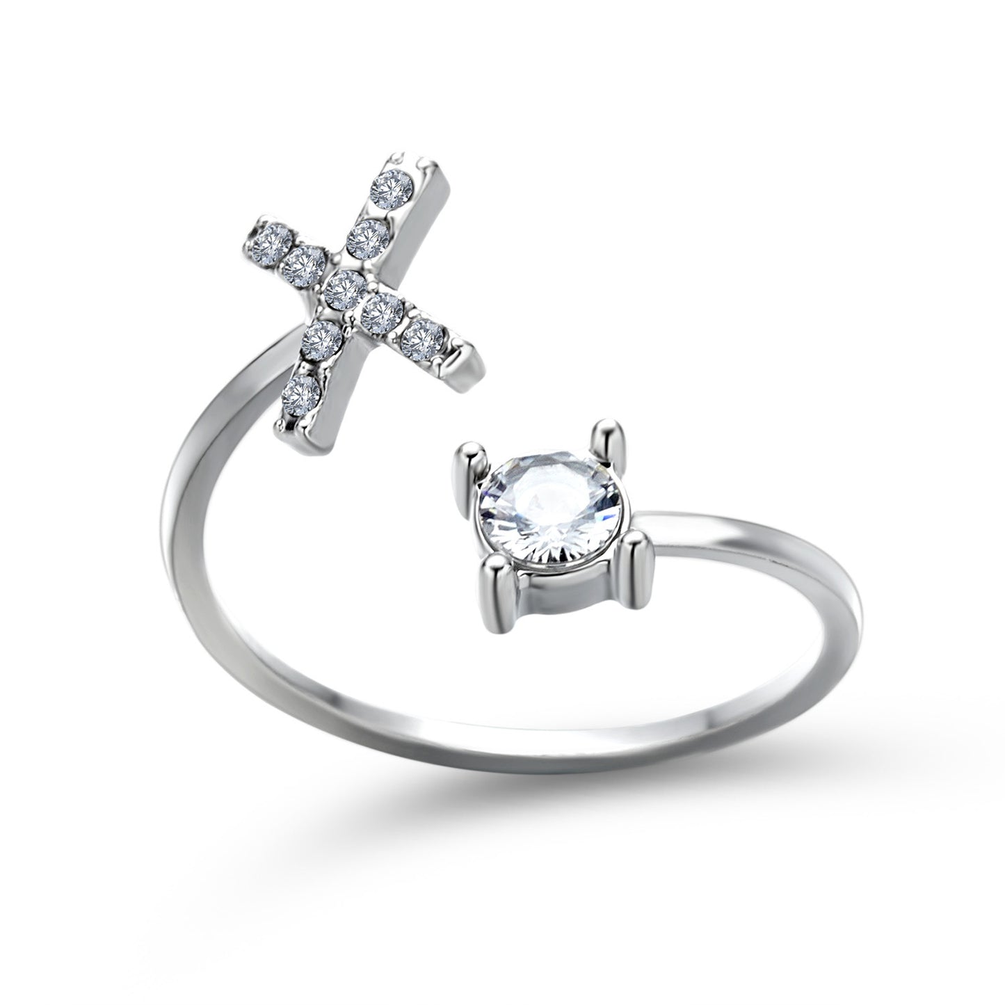 Personalized Initial Letter Ring | Adjustable Zircon Ring for Women