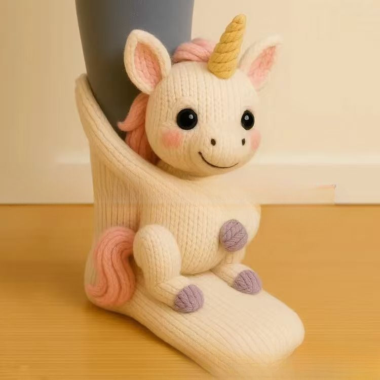 Plush Crochet Animal Cute Animal Socks
