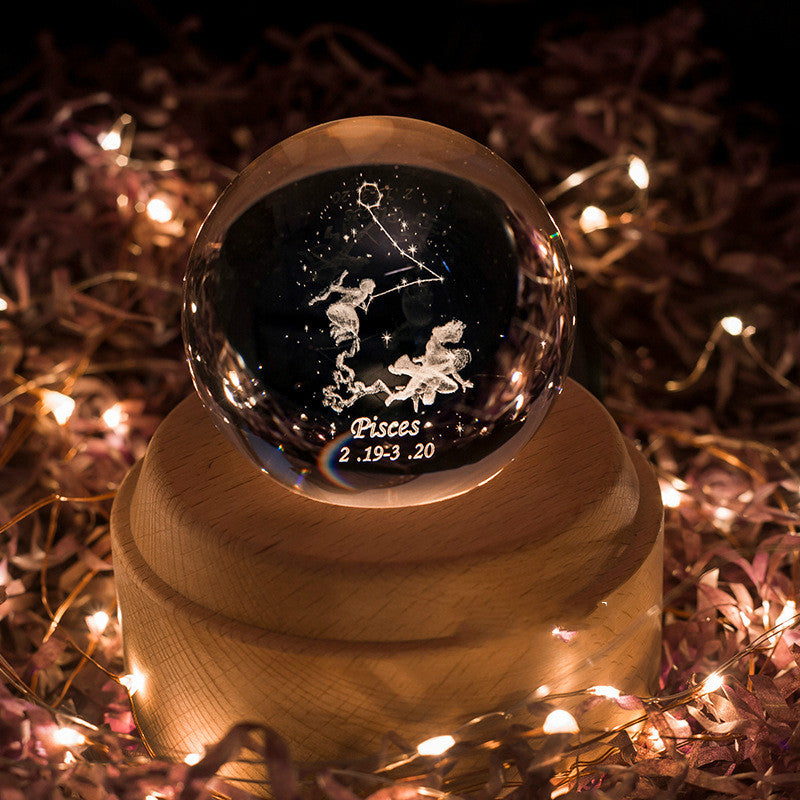 Constellation Crystal Ball Music Box - Zodiac Themed Gift