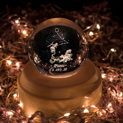 Constellation Crystal Ball Music Box - Zodiac Themed Gift