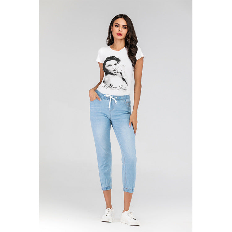 Women's High Waist Skinny Jeans – Washed Distressed Pencil Pants