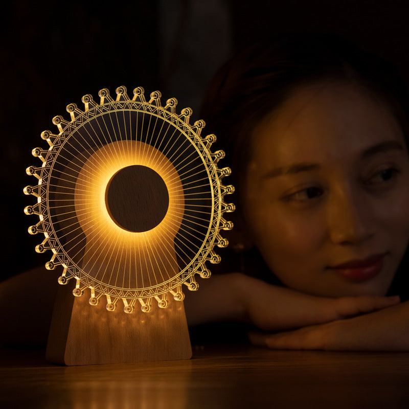 Windmill Rotating Music Box with LED Light