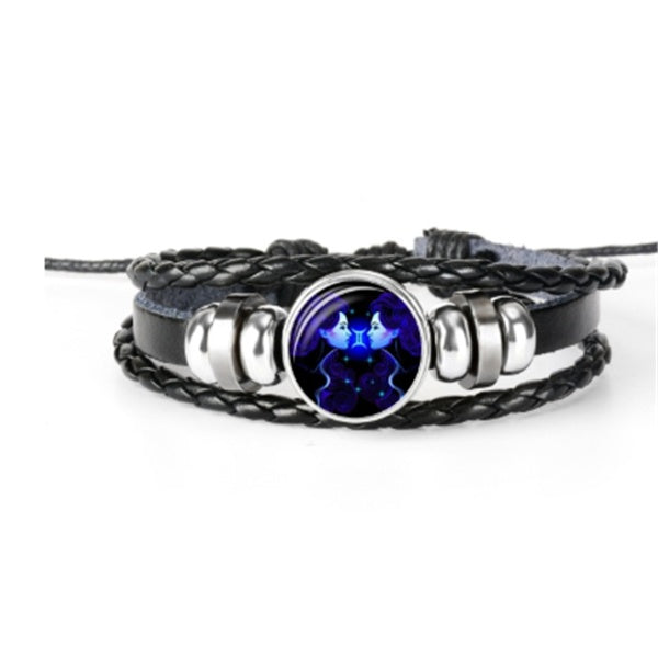 Zodiac Constellation Bracelet - Luminous Glow in the Dark Braided Bracelet for Men, Women & Kids
