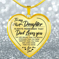 Necklace To my Daughter lovedad Peach Heart Alloy