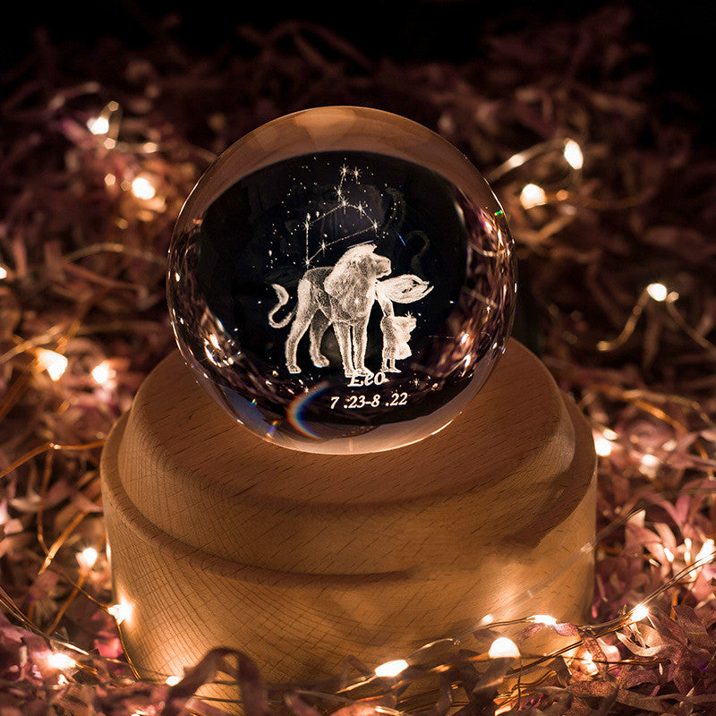 Constellation Crystal Ball Music Box - Zodiac Themed Gift