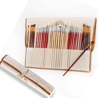 Paint Brush Set,38 Pcs/Set Paint Brushes with Canvas Bag