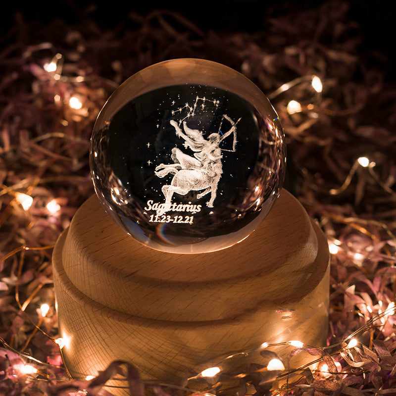 Constellation Crystal Ball Music Box - Zodiac Themed Gift
