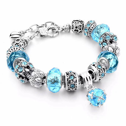 Crystal Beads Bracelets & Bangles Snake Chain Charm Bracelet