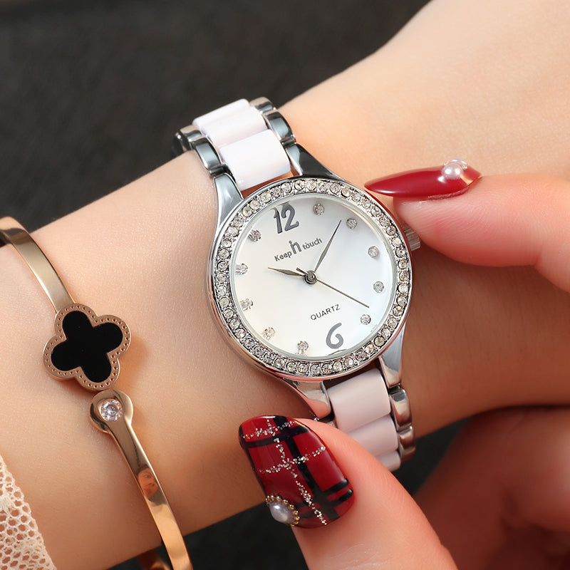 Women's Luxury Quartz Watch with Diamond Accents