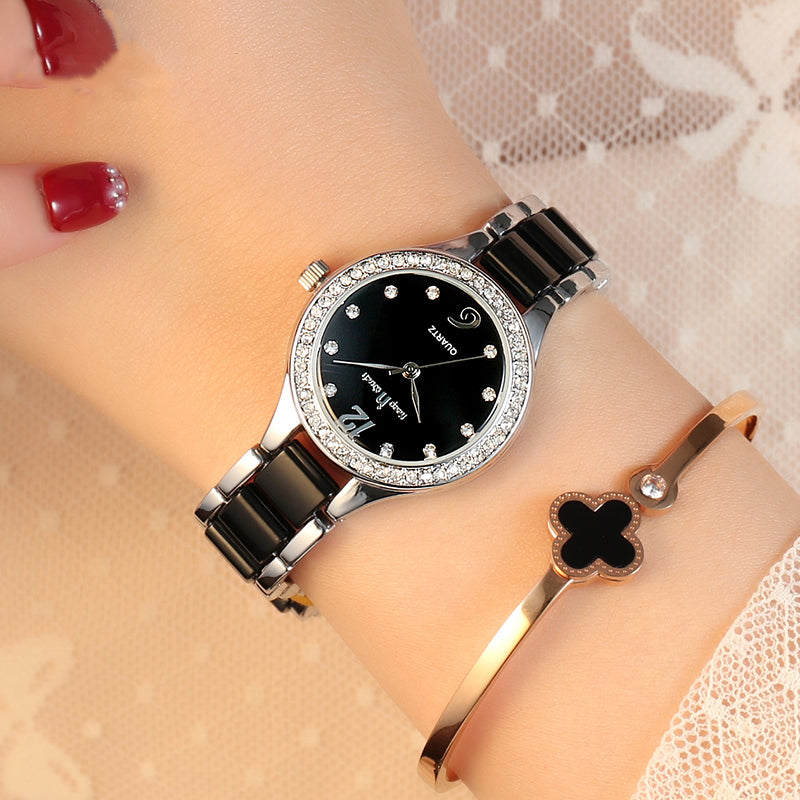 Women's Luxury Quartz Watch with Diamond Accents