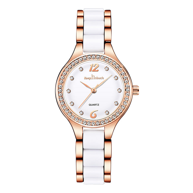 Women's Luxury Quartz Watch with Diamond Accents