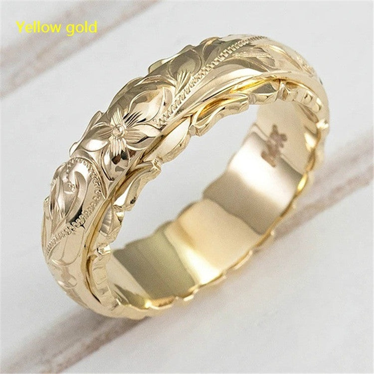 Women's  Carved Rose Flower Ring