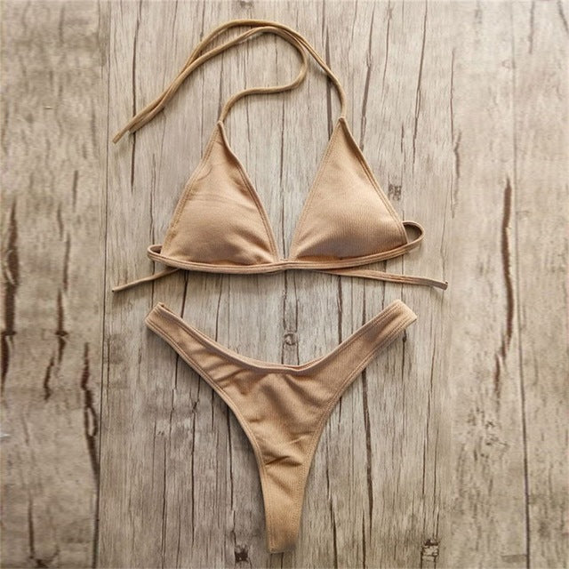 Women's High Cut Bikini Set – Underwire Support Two-Piece Swimsuit