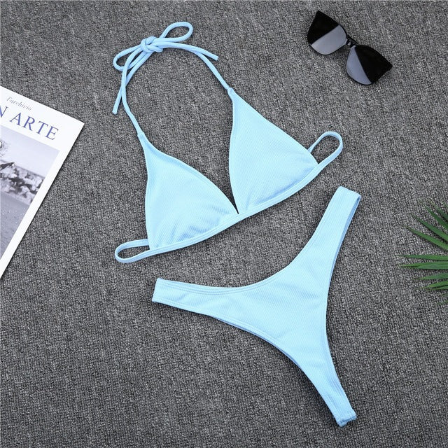 Women's High Cut Bikini Set – Underwire Support Two-Piece Swimsuit