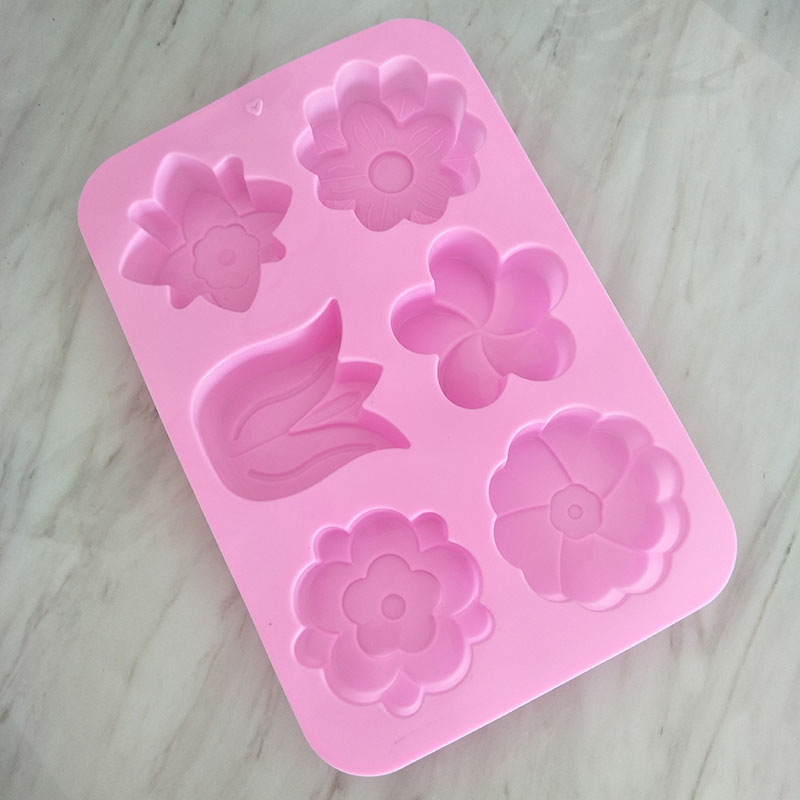 6-Piece Flower Soap Mold Set