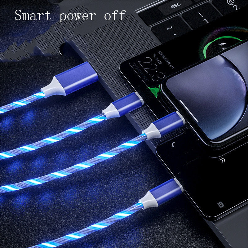 3-in-1 LED Charging Cable – USB-C, Micro USB & Lightning