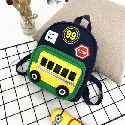 Kids Cartoon School Backpack – Lightweight Canvas Bag for Boys & Girls