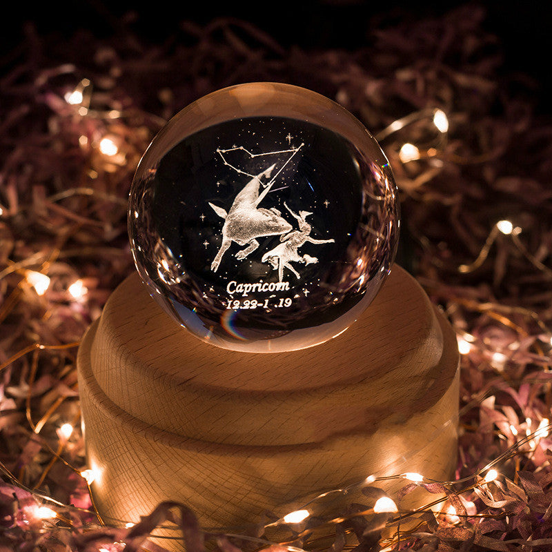 Constellation Crystal Ball Music Box - Zodiac Themed Gift