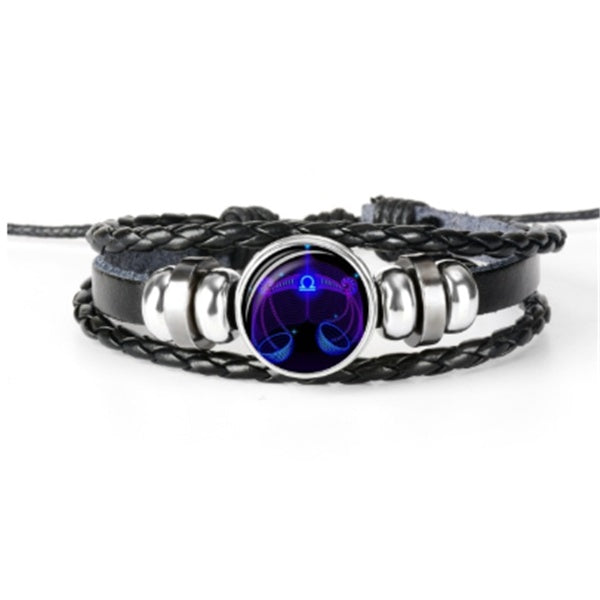 Zodiac Constellation Bracelet - Luminous Glow in the Dark Braided Bracelet for Men, Women & Kids