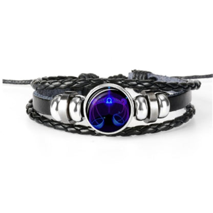 Zodiac Constellation Bracelet - Luminous Glow in the Dark Braided Bracelet for Men, Women & Kids