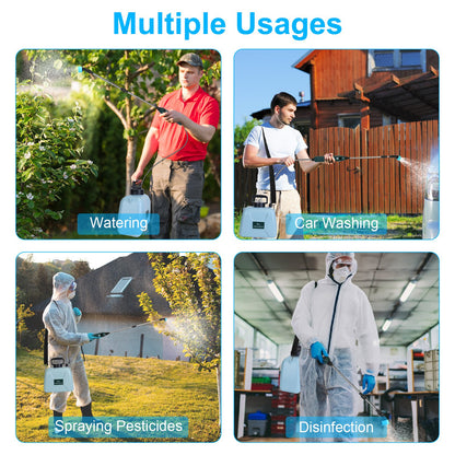 Electric Garden Sprayer – 5L Battery-Powered with Telescopic Wand & 3 Nozzles