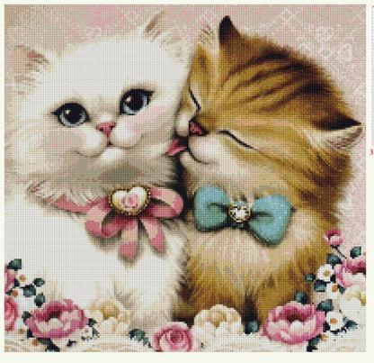 Cute Kittens  Living Room Small  Hand Cross Stitch