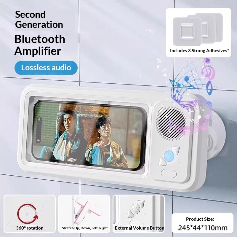 Waterproof Bluetooth Speaker with Phone Mount & Touch Screen