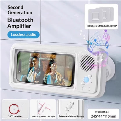 Waterproof Bluetooth Speaker with Phone Mount & Touch Screen