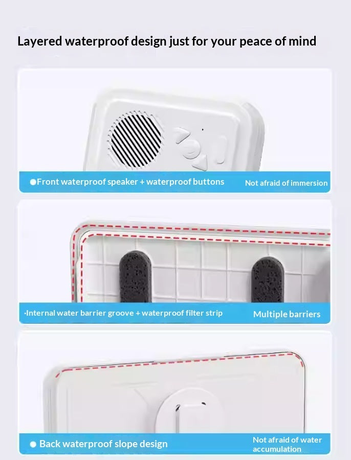 Waterproof Bluetooth Speaker with Phone Mount & Touch Screen