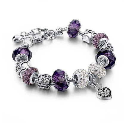 Crystal Beads Bracelets & Bangles Snake Chain Charm Bracelet