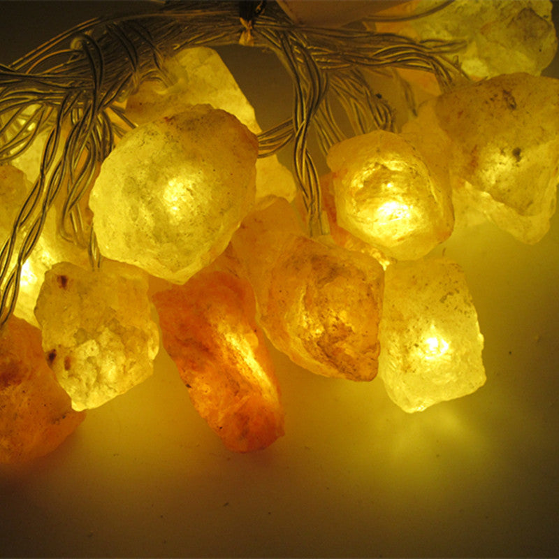 Himalayan Rose Salt Night Light with LED String