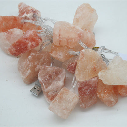 Himalayan Rose Salt Night Light with LED String